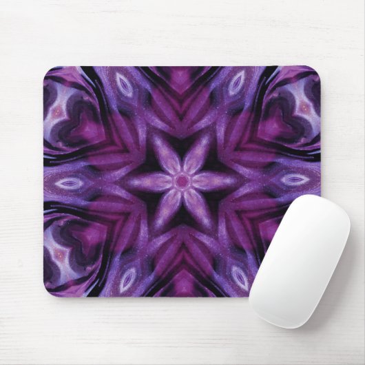 Glitterie Lila Kaleidoskop Herz Gradient Mousepad (Mit Mouse)