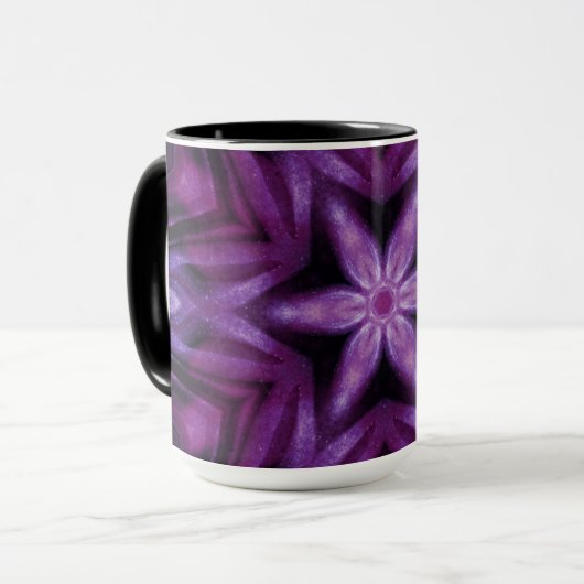 Glitterie Lila Kaleidoskop Herz Gradient Tasse (Vorderseite Links)
