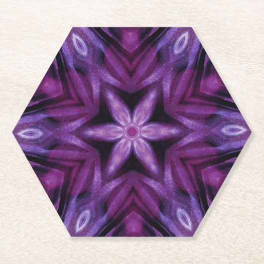 Glitterie Lila Kaleidoskop Herz Gradient Untersetzer (Vorderseite)