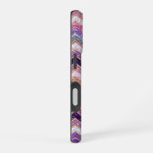 Glitterie lila und rosa Zickzackmuster iPhone 16 Hülle (Rechte Seite)