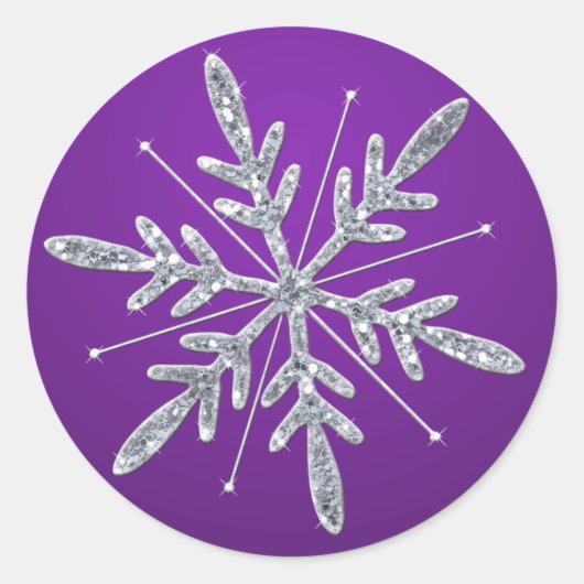 Glitterie Lila und Silver Snowflake Sticker (Vorderseite)