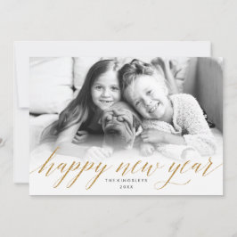 Glitterie New Year Foto Card in Imitats Gold Glitz Feiertagskarte