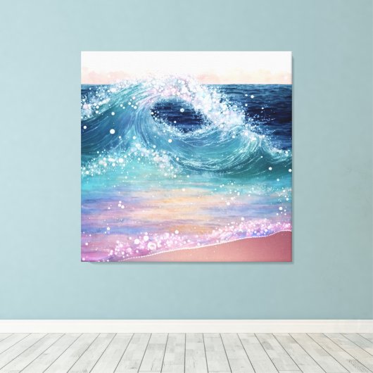 Glitterie Ocean Waves Leinwanddruck (Insitu (Holzboden))
