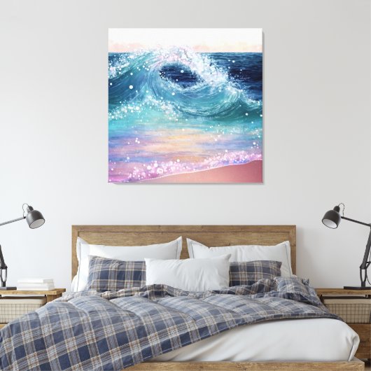 Glitterie Ocean Waves Leinwanddruck (Insitu (Schlafzimmer))