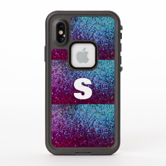 Glitterie Pink Lila Ombre Abstrakt Monogram Gift (Rückseite)