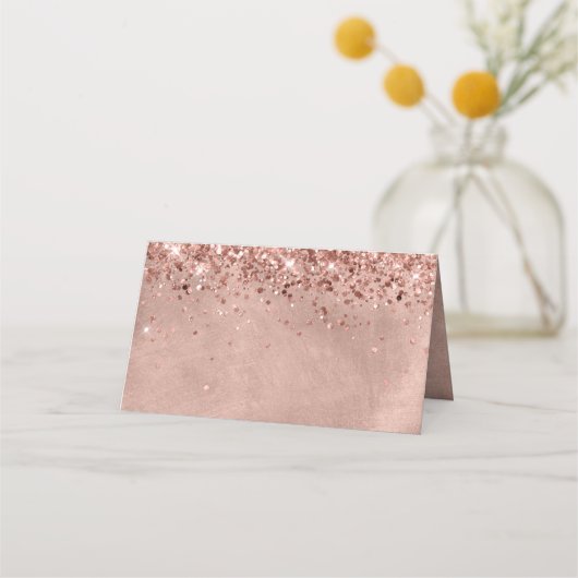 Glitterie Rose Gold Blank Platzkarte (Vorderseite)