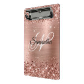 Glitterie Rose Gold Extravagant Monogram Mini Klemmbrett (Gewinkelt2)