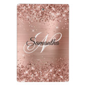Glitterie Rose Gold Extravagant Monogram Mini Klemmbrett (Rückseite)
