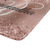 Glitterie Rose Gold Extravagant Monogram Schneidebrett (Ecke)