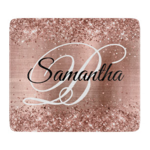 Glitterie Rose Gold Extravagant Monogram Schneidebrett