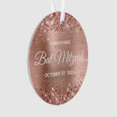 Glitterie Rose Gold Foil Bat Mitzvah Ornament (Vorderseite)