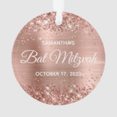 Glitterie Rose Gold Foil Bat Mitzvah Ornament (Rückseite)
