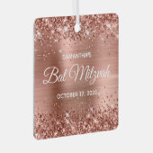 Glitterie Rose Gold Foil Bat Mitzvah Ornament Aus Metall (Vorderseite Rechts)