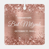 Glitterie Rose Gold Foil Bat Mitzvah Ornament Aus Metall (Rückseite)