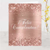 Glitterie Rose Gold Foil Big Feliz Cumpleaños Karte (Gelbe Blume)
