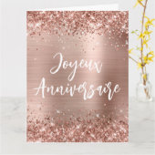 Glitterie Rose Gold Foil Big Joyeux Anniversaire Karte (Gelbe Blume)