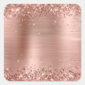 Glitterie Rose Gold Foil Blank Quadratischer Aufkleber (Vorderseite)