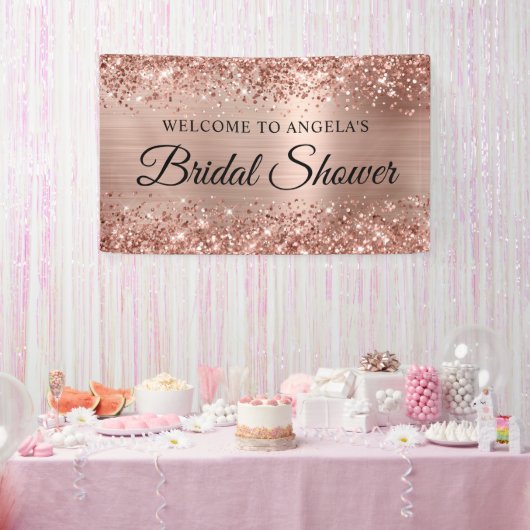 Glitterie Rose Gold Foil Brautparty Willkommen Banner (Party)