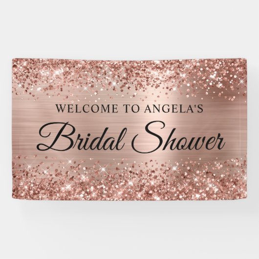Glitterie Rose Gold Foil Brautparty Willkommen Banner (Horizontal)