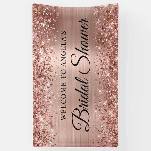 Glitterie Rose Gold Foil Brautparty Willkommen Banner (Vertikal)