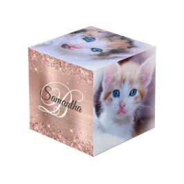 Glitterie Rose Gold Foil Extravagant Monogram Würfel