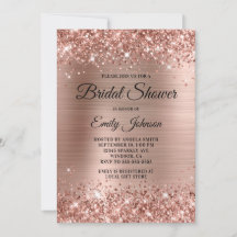 Glitterie Rose Gold Foil Extravagantes Script Brau