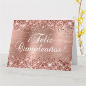 Glitterie Rose Gold Foil Feliz Cumpleaños Group Karte (Gelbe Blume)