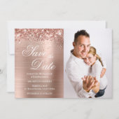 Glitterie Rose Gold Foil Foto Save The Date (Vorderseite)