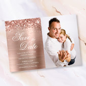 Glitterie Rose Gold Foil Foto Save The Date