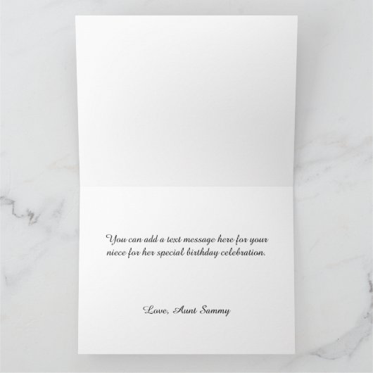 Glitterie Rose Gold Foil Joyeux Anniversaire Karte (Innenseite)