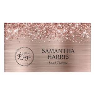 Glitterie Rose Gold Foil Logo Namenschild