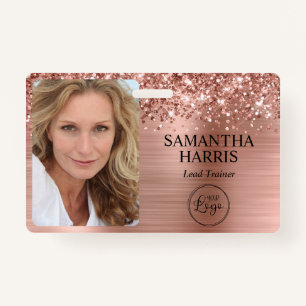 Glitterie Rose Gold Foil Logo und Foto Ausweis