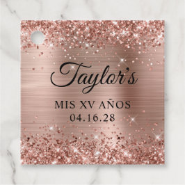 Glitterie Rose Gold Foil Mis XV Años Geschenkanhänger