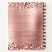 Glitterie Rose Gold Foil Moderne Signatur Monogram Notizblock (Rückseite)