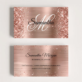 Glitterie Rose Gold Foil Monogram Online Profil Visitenkarte