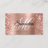 Glitterie Rose Gold Foil Monogram Online Profil Visitenkarte (Vorderseite)