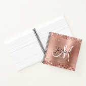 Glitterie Rose Gold Foil Monogram Square Notizblock (Innenseite)