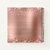 Glitterie Rose Gold Foil Monogram Square Notizblock (Rückseite)