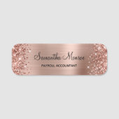 Glitterie Rose Gold Foil Namensschild (Vorderseite)