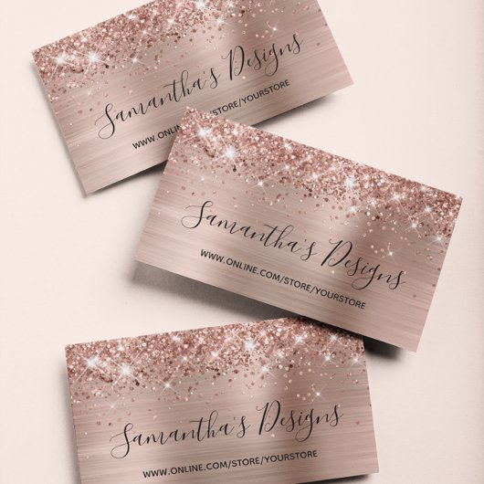 Glitterie Rose Gold Foil Online Store Visitenkarte