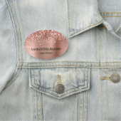 Glitterie Rose Gold Foil Rectangle Logo Namensschild (Beispiel)