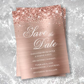 Glitterie Rose Gold Foil Save the Date Einladung