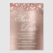 Glitterie Rose Gold Foil Save the Date Magneteinladung (Vorderseite)