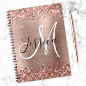 Glitterie Rose Gold Foil Schwarz und Weiß Monogram Notizblock
