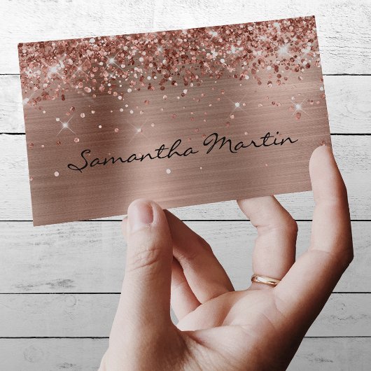 Glitterie Rose Gold Foil Visitenkarte