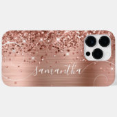Glitterie Rose Gold Glam Curly Signature Case-Mate iPhone Hülle (Rückseite (Horizontal))