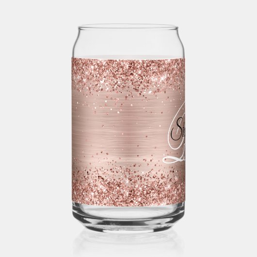 Glitterie Rose Gold Glam Extravagant Monogram Dosenglas (Rechts)