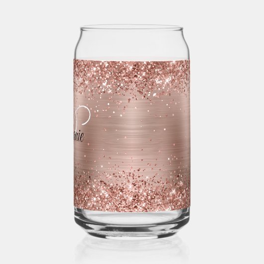 Glitterie Rose Gold Glam Extravagant Monogram Dosenglas (Links)