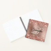 Glitterie Rose Gold Glam Gradient Monogram Notizblock (Innenseite)