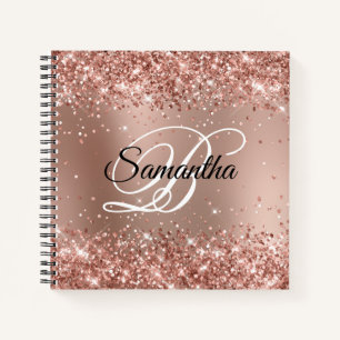 Glitterie Rose Gold Glam Gradient Monogram Notizblock
